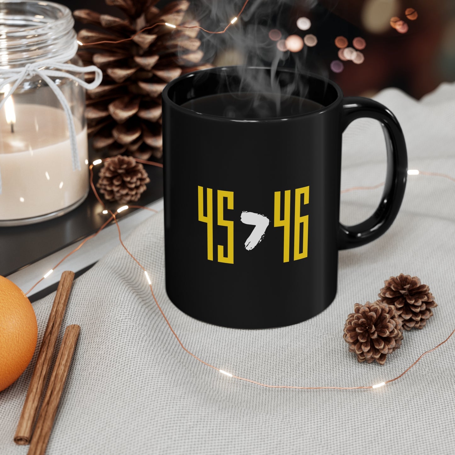 45 > 46 - 11oz Black Mug